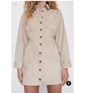 Zara Suede Long Sleeve Dress